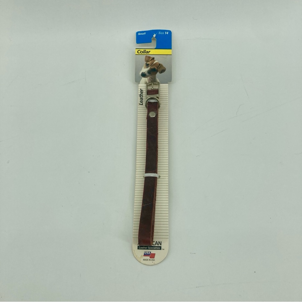 Real leather dog collar NEW Small USA